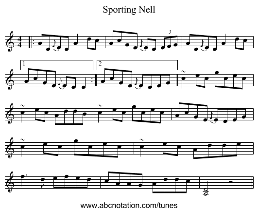 Sporting Nell - staff notation
