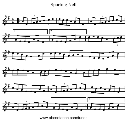 Sporting Nell - staff notation