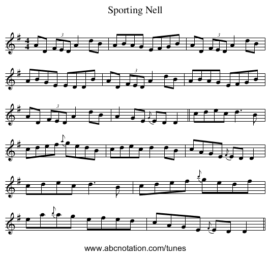 Sporting Nell - staff notation