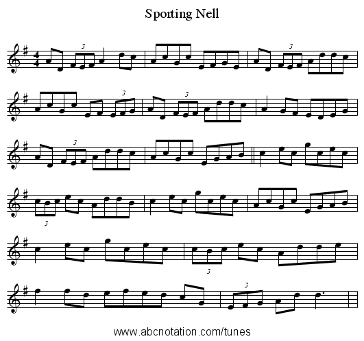 Sporting Nell - staff notation