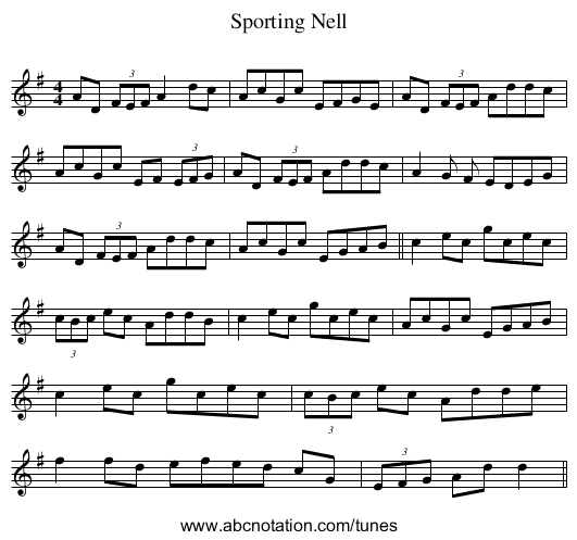 Sporting Nell - staff notation