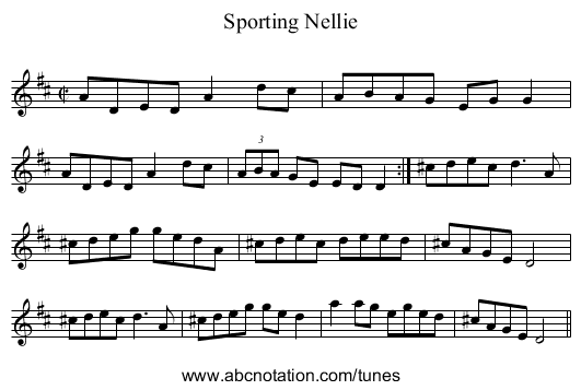 Sporting Nellie - staff notation