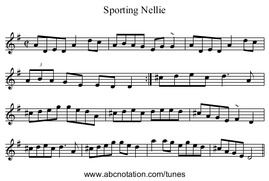 Sporting Nellie - staff notation
