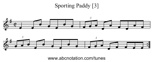 Sporting Paddy [3] - staff notation