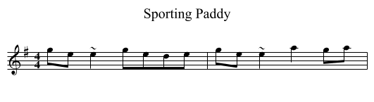 Sporting Paddy - staff notation