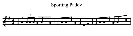 Sporting Paddy - staff notation