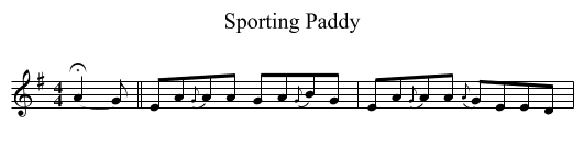 Sporting Paddy - staff notation