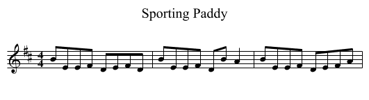 Sporting Paddy - staff notation