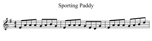Sporting Paddy - staff notation