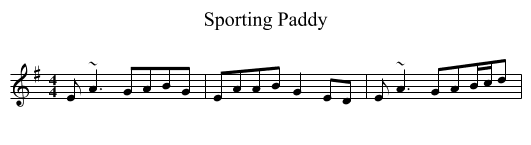 Sporting Paddy - staff notation
