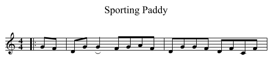 Sporting Paddy - staff notation