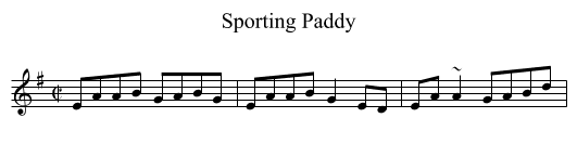 Sporting Paddy - staff notation