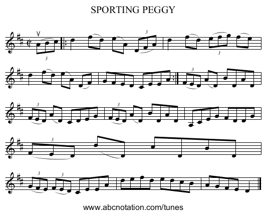 SPORTING PEGGY - staff notation