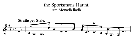 Sportsmans Haunt., the  - staff notation