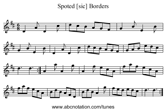 Spoted [sic] Borders - staff notation