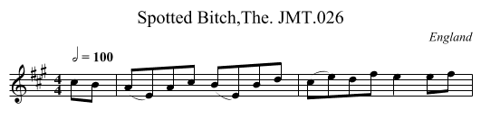 Spotted Bitch,The. JMT.026 - staff notation