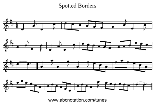 Spotted Borders - staff notation
