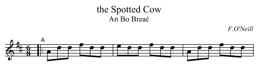 Spotted Cow, the  - staff notation