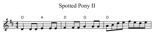 Spotted Pony II - staff notation