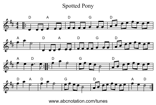 Spotted Pony - staff notation