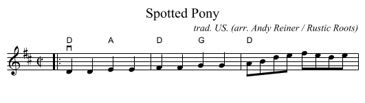 Spotted Pony - staff notation