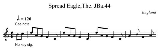 Spread Eagle,The. JBa.44 - staff notation