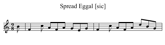 Spread Eggal [sic] - staff notation