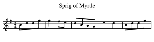 Sprig of Myrtle - staff notation