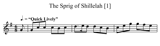 Sprig of Shillelah [1], The - staff notation