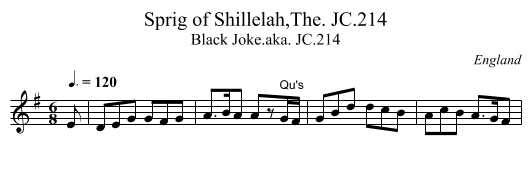 Sprig of Shillelah,The. JC.214 - staff notation