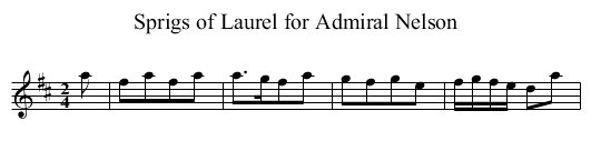 Sprigs of Laurel for Admiral Nelson - staff notation