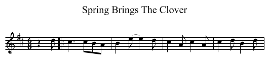 Spring Brings The Clover - staff notation