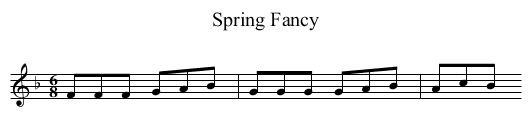 Spring Fancy - staff notation