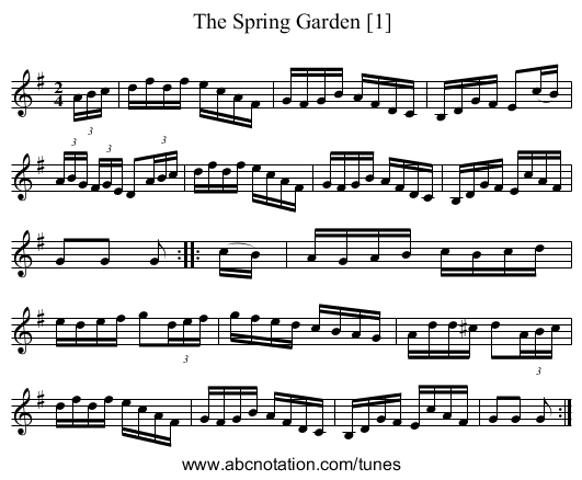 Spring Garden [1], The - staff notation