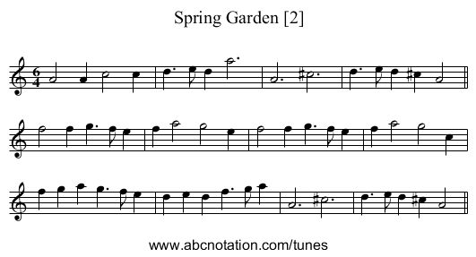 Spring Garden [2] - staff notation