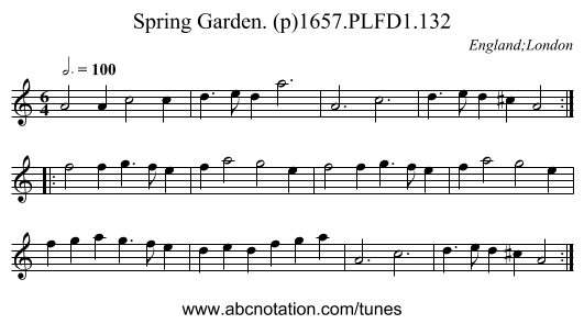 Spring Garden. (p)1657.PLFD1.132 - staff notation