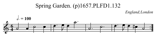 Spring Garden. (p)1657.PLFD1.132 - staff notation