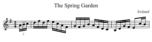 Spring Garden, The  - staff notation