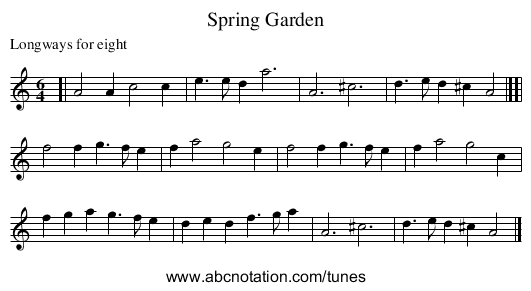 Spring Garden - staff notation