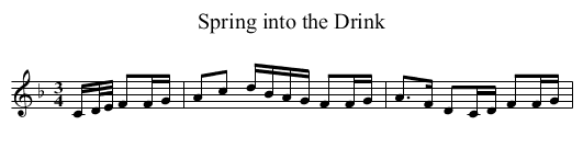 Spring into the Drink - staff notation