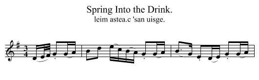 Spring Into the Drink. - staff notation