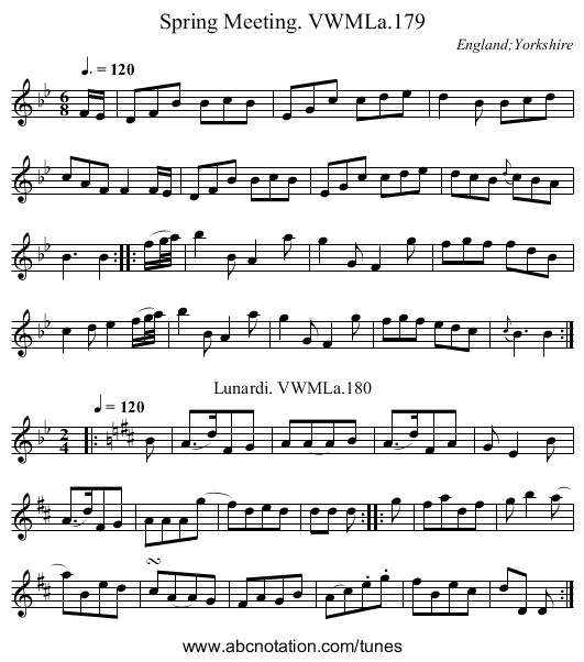 Spring Meeting. VWMLa.179 - staff notation