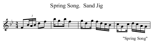 Spring Song.  Sand Jig - staff notation