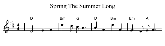 Spring The Summer Long - staff notation