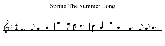 Spring The Summer Long - staff notation