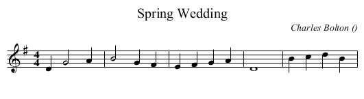 Spring Wedding - staff notation