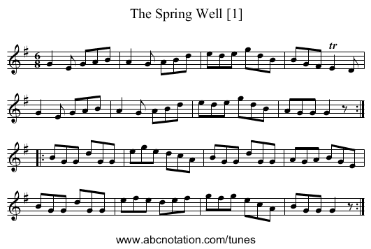 Spring Well [1], The - staff notation