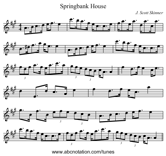 Springbank House - staff notation