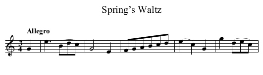 Spring’s Waltz - staff notation