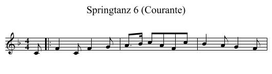 Springtanz 6 (Courante) - staff notation